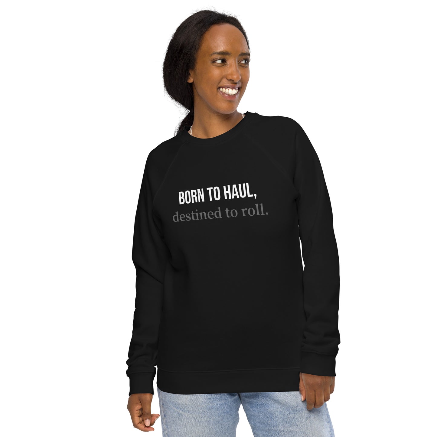 Unisex organic raglan sweatshirt